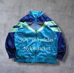 90soldadidasオールドアディダスナイロンジャケットトレフォイル刺繍ロゴ