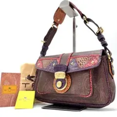 美品 エトロ ショルダーバッグ ペイズリー柄 ナイロン 計量 斜め掛け 肩掛け ETRO エトロ ショルダーバッグ クロスボディバッグ 肩掛け 斜め