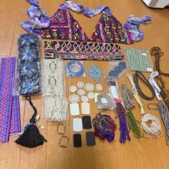 ①トライバルフュージョン モン族 古布 モチーフ トライバルベルト 衣装パーツ