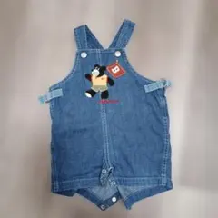 【レトロ】ミキハウス DOUBLE-B デニムオーバーオール 80cm