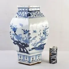 中国陶器　大清乾隆　葡萄将軍瓶　飾壺　 染付の壺 中国陶器 大清乾隆 葡萄将軍瓶 飾壺 染付の壺 中国陶器