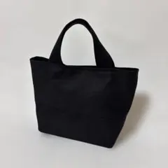 ハンドメイド　黒いキャンバストートバッグ　ミニトートバッグ