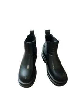 ブラック サイドゴアブーツ 厚底