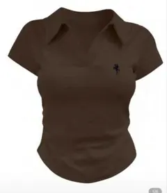 コーヒーブラウン 半袖ポロシャツ