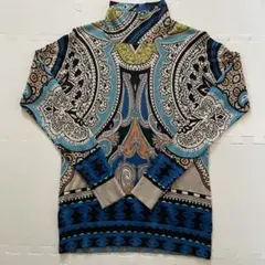 【美品】ETRO 総柄 シルク カシミヤ ニット セーター 大きいサイズ 44 美品】ETRO 総柄 シルク カシミヤ ニット セーター 大きいサイズ 44