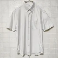 UNIQLO ユニクロ (L)　ドライノンアイロンジャージーシャツ　ボタンダウン