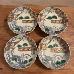 古伊万里 染付 色絵 金彩 花鳥文 丸皿 7寸（約21.5cm）4枚セット 古伊万里 染付 色絵 金彩 花鳥文 丸皿 （21.5cm）4枚セット - メルカリ