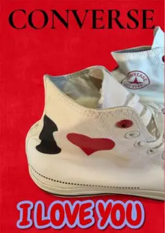 コンバース オールスター ハイカットスニーカー 白 I LOVE YOU