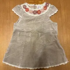✿ELFIN DOLL ベージュ 刺繍ワンピース 90