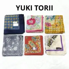 YUKI TORII ユキトリイ ハンカチ ６枚セット まとめ売り 花柄 刺繍のサムネイル