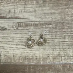 ゴールド パール 花 フラワー ピアス