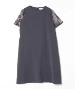 AIMER　レース半袖ワンピース　ドレス　ミモレ丈