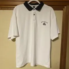 ホワイト ネイビー 襟 ポロシャツ