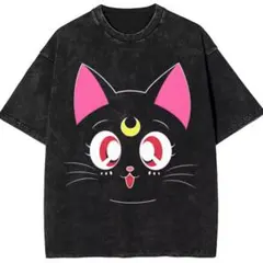 セーラームーン Tシャツ ヴィンテージ加工 ブラック Lサイズ