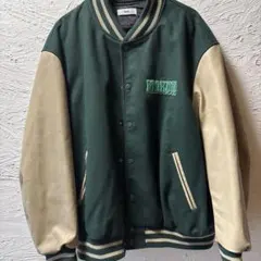 ダークグリーン ベージュ スタジャン