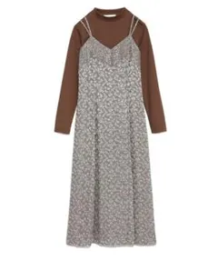 リリーブラウン　ジャガードキャミワンピース