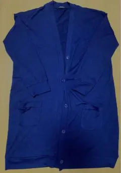 ネイビー 長袖カーディガン ポケット付き