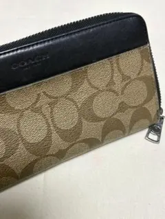 COACH 長財布 ベージュ/ブラック