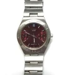 R7-1911 CITIZEN 6329 クォーツ腕時計 クロノグラフ レッド