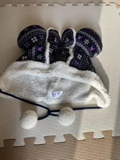 ミッキー耳付き冬用帽子
