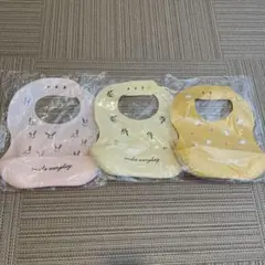 兎＋鳥＋レモン　子供お食事エプロン3枚 保育園防水エプロン