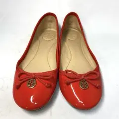 ✨美品✨Tory Burch フラットシューズ オレンジ 花モチーフ - メルカリ
