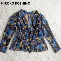 【ヒロココシノ】総柄シアーブラウス 日本製 コットン100% 40 Lのサムネイル