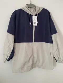 【未使用】COLZAフード付きネイビーグレージャンパー M