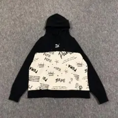 PUMA パーカー 長袖 ブラック ツートンカラー L レディース 080607