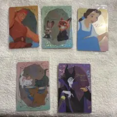 ディズニー キャラクター メタリックカード 5枚セット ウエハース