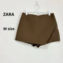 ザラ　ZARA アシンメトリースコート　M ブラウン ショートパンツ　秋服