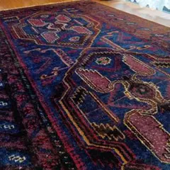 お得！約106× 180㎝　バルーチ　ヴィンテージラグ　トライバルラグ