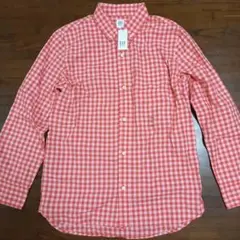 新品GAP KIDS (ギャップキッズ)赤と白のチェック長袖シャツ 150CM