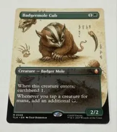 MTG 英語　アナグマモグラの仔　Badgermole Cub ボーダーレス