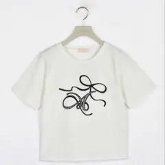 AnMILLE リボンロゴ刺繍Tシャツのサムネイル