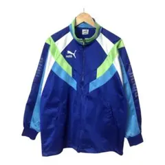 90s プーマ　トラックジャケット　ヴィンテージ　ヒットユニオン　刺繍　ブルー