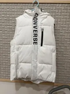 値下げ⭕️CONVERSE ホワイト ダウンベスト M