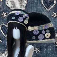 ボタンモチーフ付きビーニー -117-