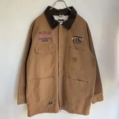 ヴィンテージ ダックジャケット 襟コーデュロイ アメカジ 刺繍 デザイン 古着