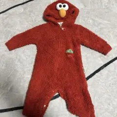 ジェラートピケ エルモ フリースロンパース 赤