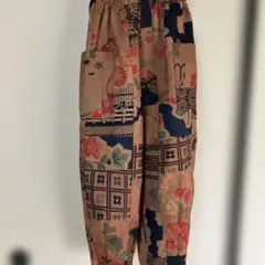 柿渋染めのゆったりパンツ