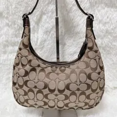 美品 コーチ　シグネチャー　キャンバス　レザー　ワンショルダー COACH