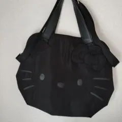 キティ　Kitty　大きめ黒　旅行バッグ　トートバッグ　ファスナー付きバッグ