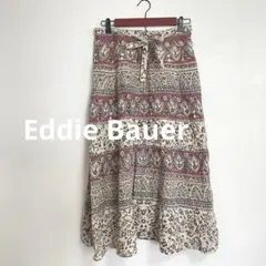 エディバウアー　Eddie Bauer リネン　エスニック柄スカート　M インドのサムネイル