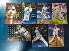 プロ野球チップス　6選手金箔サイン入りキラカード＋則本選手侍JAPANカード