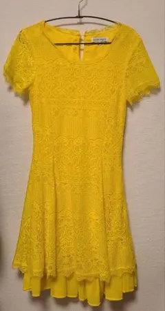 SILVIA HEACH イエローレース半袖ワンピース