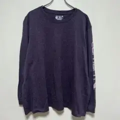 カーハート　ロングスリーブTシャツ　袖ロゴプリント　ルーズフィット　ビッグサイズ