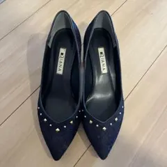 DIANA ネイビー スタッズ付きパンプス 23.5cm