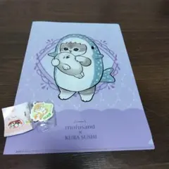 mofusand x KURA SUSHI クリアファイル、ラバーチャーム