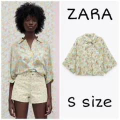 【完売品】ZARA　フラワー柄シャツ　Sサイズ